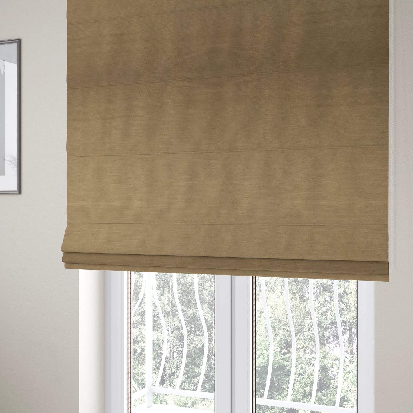 Atlantic Ribbed Textured Plain Cotton Feel Velvet Beige Upholstery Fabric CTR-2579 - Made To Measure Curtains