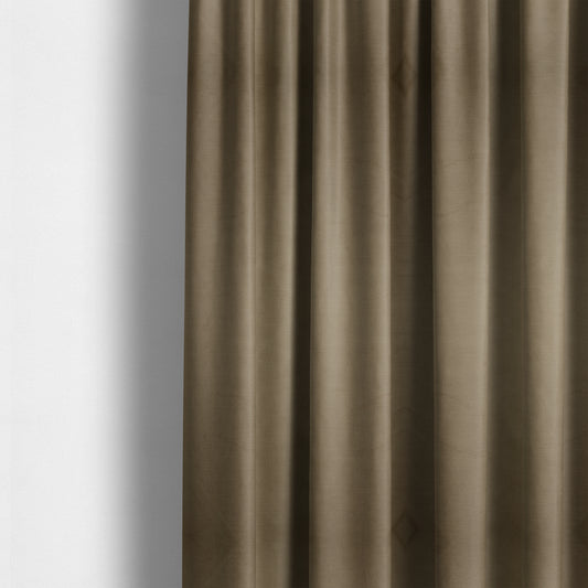 Atlantic Ribbed Textured Plain Cotton Feel Velvet Brown Upholstery Fabric CTR-2580 - Made To Measure Curtains