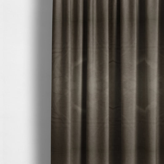 Atlantic Ribbed Textured Plain Cotton Feel Velvet Brown Upholstery Fabric CTR-2582 - Made To Measure Curtains