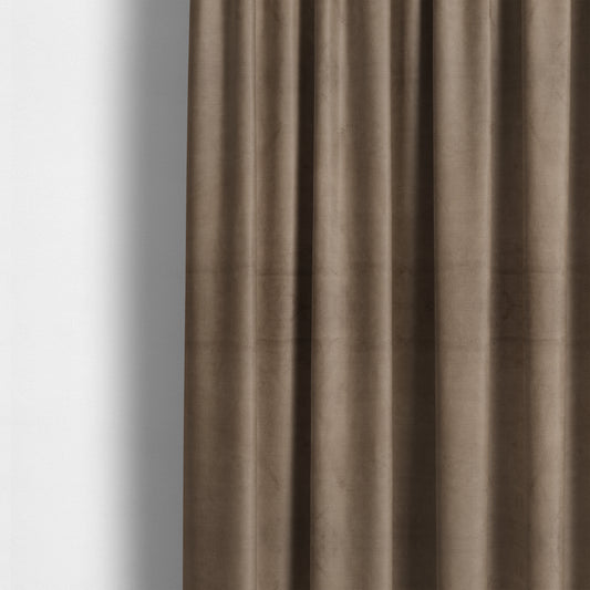 Atlantic Ribbed Textured Plain Cotton Feel Velvet Brown Upholstery Fabric CTR-2583 - Made To Measure Curtains