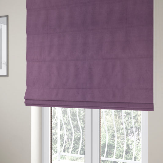 Atlantic Ribbed Textured Plain Cotton Feel Velvet Purple Upholstery Fabric CTR-2591 - Roman Blinds