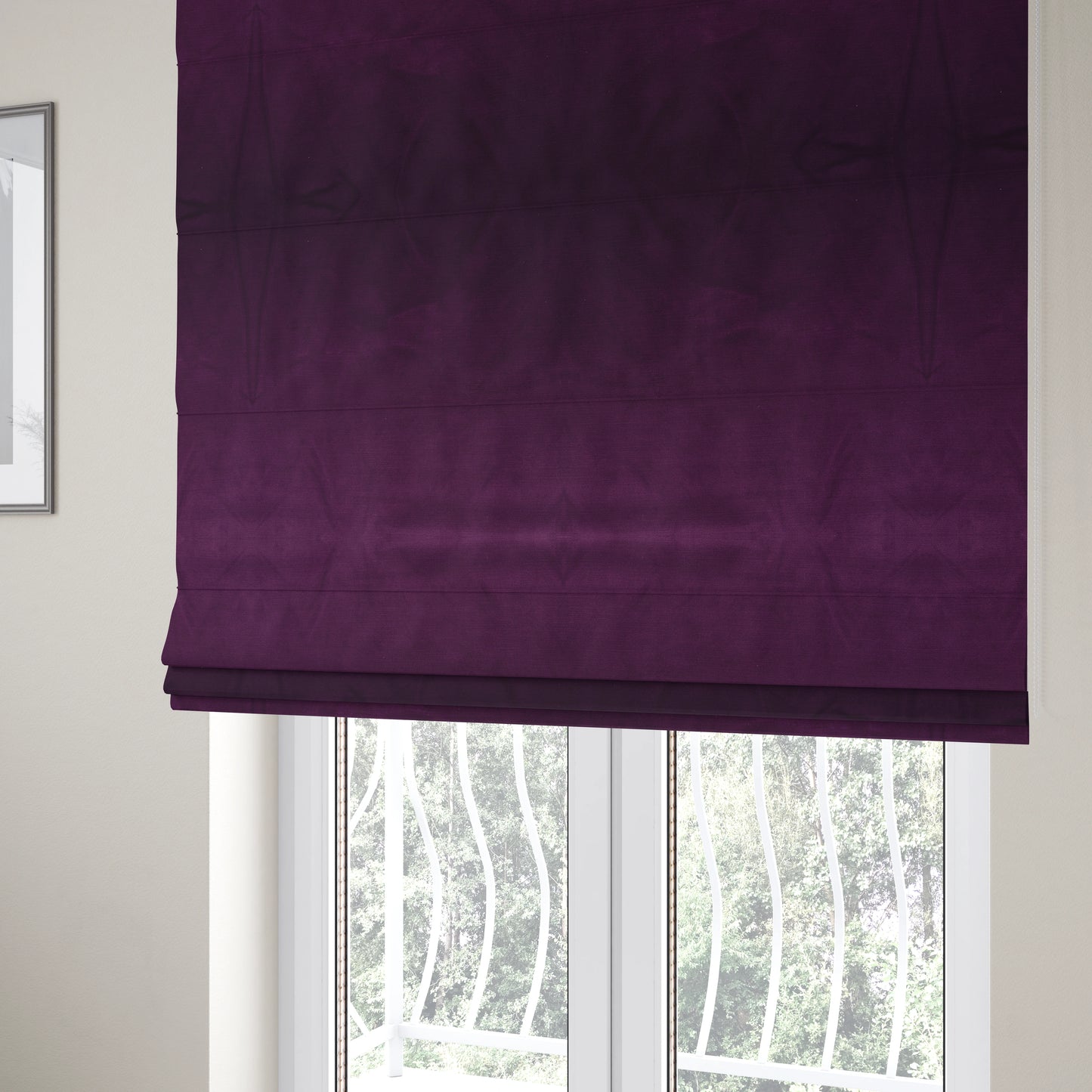 Atlantic Ribbed Textured Plain Cotton Feel Velvet Purple Upholstery Fabric CTR-2592 - Roman Blinds