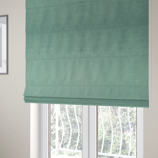 Atlantic Ribbed Textured Plain Cotton Feel Velvet Green Upholstery Fabric CTR-2594 - Roman Blinds