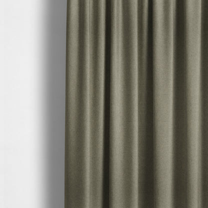 Moorland Plain Wool Brown Colour Upholstery Fabric CTR-2598 - Made To Measure Curtains