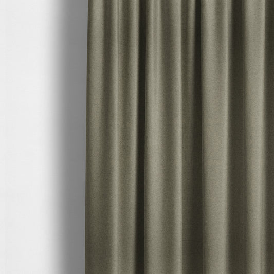 Moorland Plain Wool Brown Colour Upholstery Fabric CTR-2598 - Made To Measure Curtains