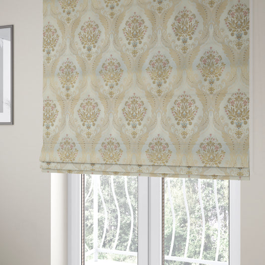 Saliha Traditional Large Damask Pattern Fabric Pearl Collection Fabrics CTR-26 - Roman Blinds