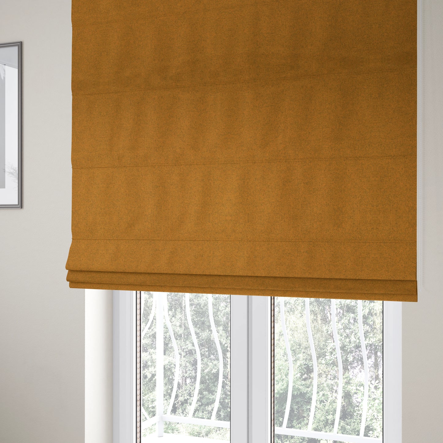 Moorland Plain Wool Orange Colour Upholstery Fabric CTR-2600 - Roman Blinds