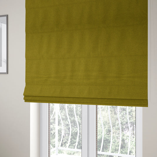 Moorland Plain Wool Green Colour Upholstery Fabric CTR-2605 - Roman Blinds