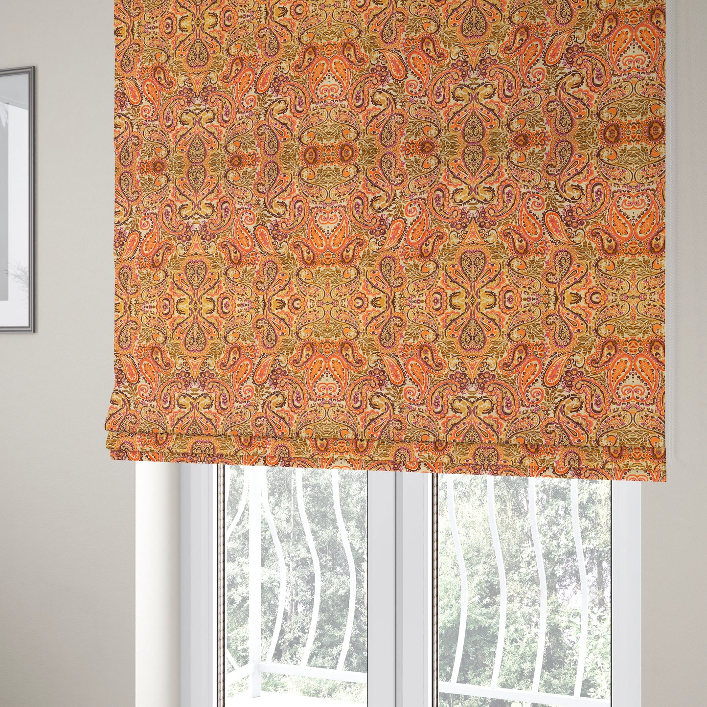 Colarto Collection Passion Colourful In Paisley Pattern Chenille Furnishing Fabric CTR-261 - Roman Blinds