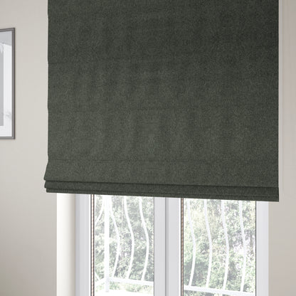 Moorland Plain Wool Grey Colour Upholstery Fabric CTR-2610 - Roman Blinds