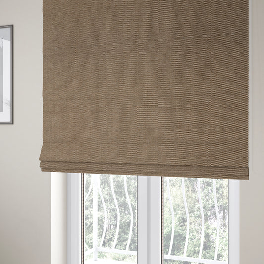 Sannderson Chenille Textured Beige Brown Upholstery Fabric CTR-2614 - Roman Blinds