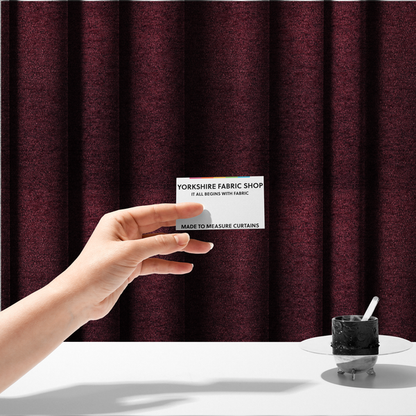 Seoul Boucle Upholstery Fabric Deep Red Colour CTR-2616 - Made To Measure Curtains