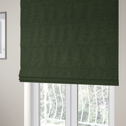 Sannderson Chenille Textured Green Upholstery Fabric CTR-2618 - Roman Blinds