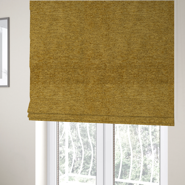Seoul Boucle Upholstery Fabric Mustard Colour CTR-2619 - Roman Blinds