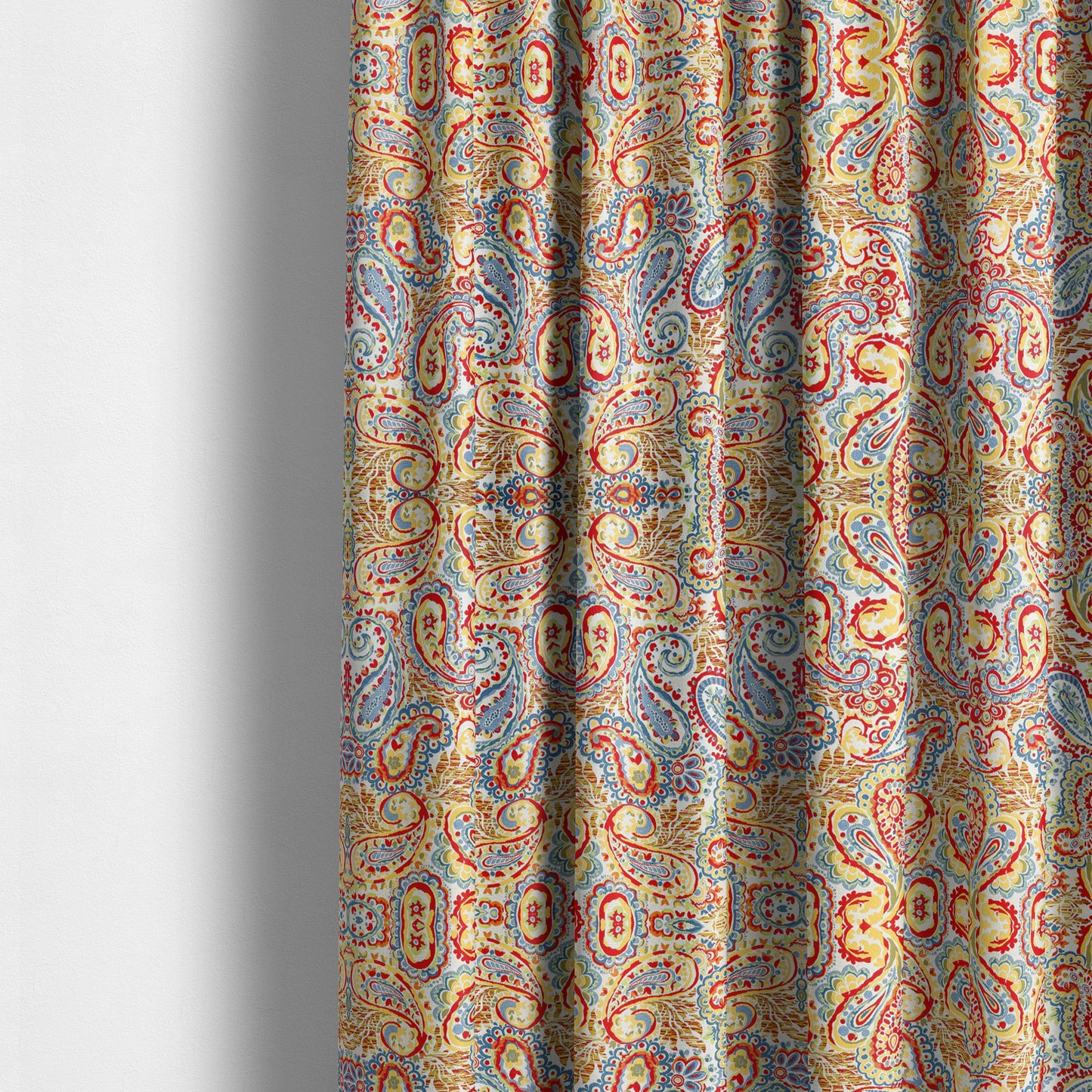 Colarto Collection Circus Colours In Paisley Pattern Chenille Furnishing Fabric CTR-262 - Made To Measure Curtains