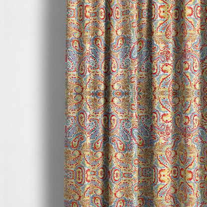 Colarto Collection Circus Colours In Paisley Pattern Chenille Furnishing Fabric CTR-262 - Made To Measure Curtains