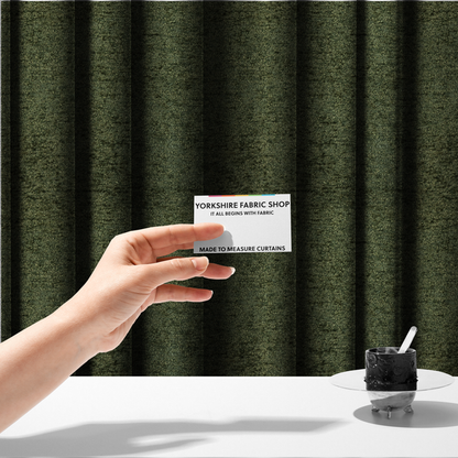 Seoul Boucle Upholstery Fabric Forest Green Colour CTR-2621 - Made To Measure Curtains