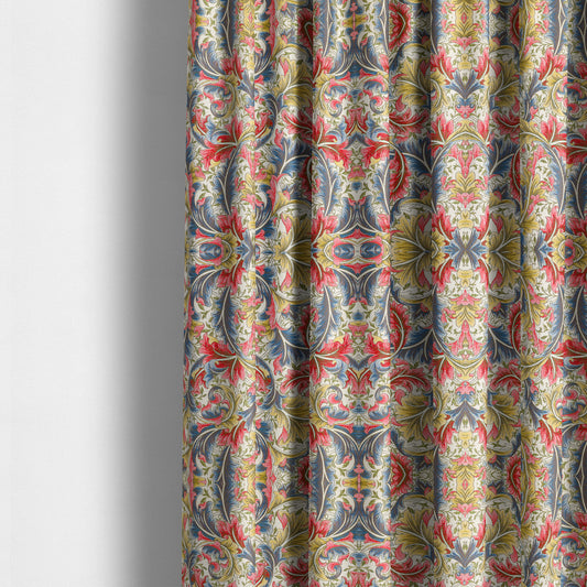 Colarto Collection Circus Colours In Floral Pattern Chenille Furnishing Fabric CTR-263 - Made To Measure Curtains