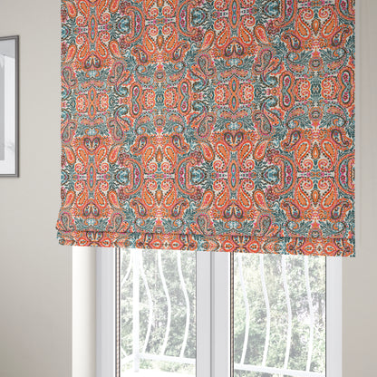 Colarto Collection Tropical Colours In Paisley Pattern Chenille Furnishing Fabric CTR-264 - Roman Blinds