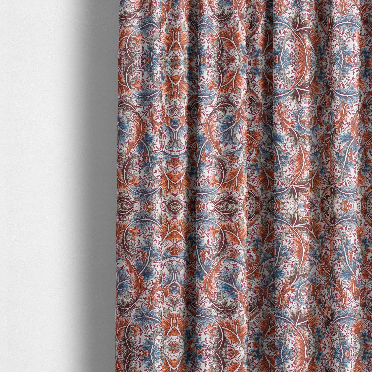 Colarto Collection Tropical Colours In Floral Pattern Chenille Furnishing Fabric CTR-265 - Made To Measure Curtains