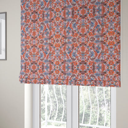 Colarto Collection Tropical Colours In Floral Pattern Chenille Furnishing Fabric CTR-265 - Roman Blinds