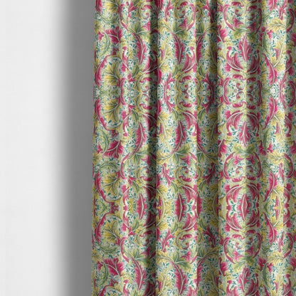 Colarto Collection Citrus Colours In Floral Pattern Chenille Furnishing Fabric CTR-268 - Made To Measure Curtains