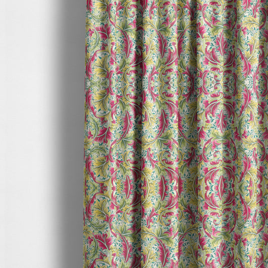 Colarto Collection Citrus Colours In Floral Pattern Chenille Furnishing Fabric CTR-268 - Made To Measure Curtains