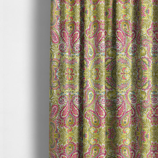 Colarto Collection Citrus Colours In Paisley Pattern Chenille Furnishing Fabric CTR-269 - Made To Measure Curtains