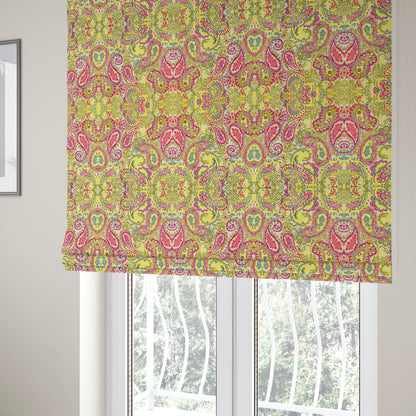 Colarto Collection Citrus Colours In Paisley Pattern Chenille Furnishing Fabric CTR-269 - Roman Blinds