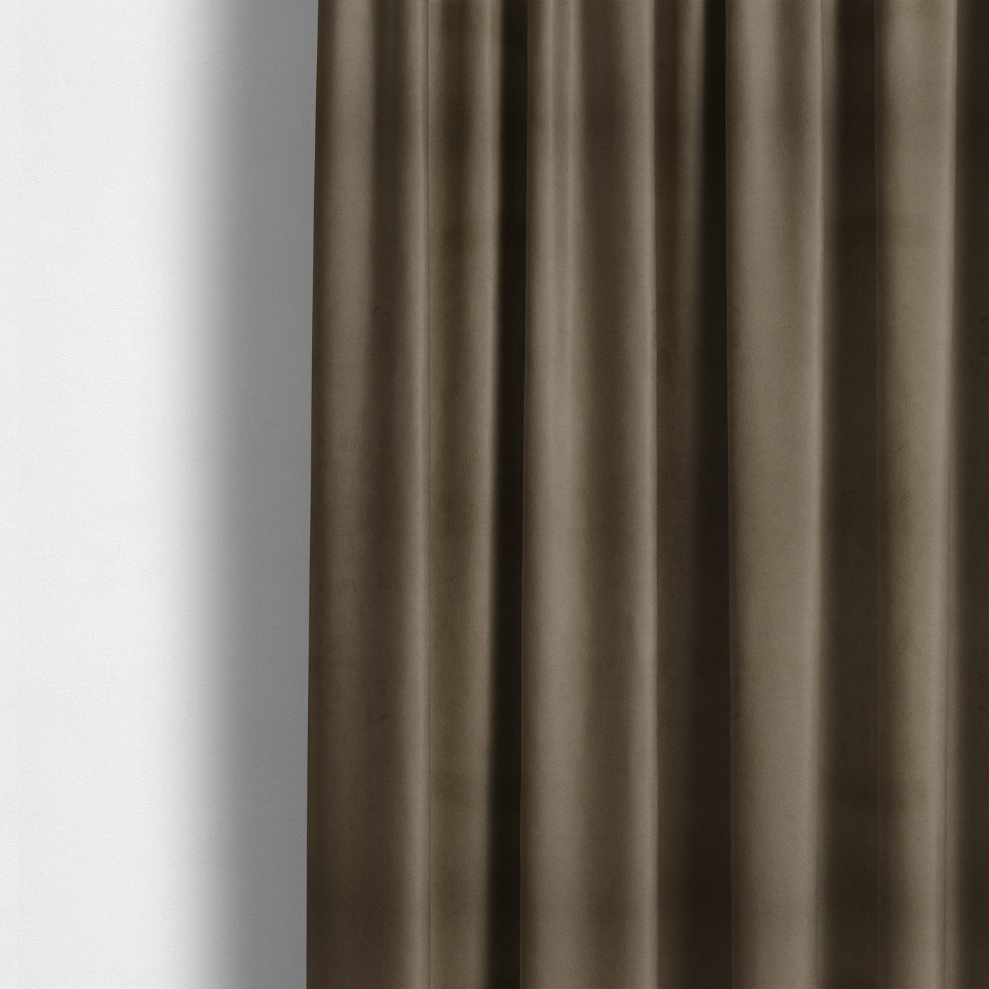 Alpha Plain Durable Velvet Brushed Cotton Effect Upholstery Fabric Brown Colour CTR-2695 - Made To Measure Curtains