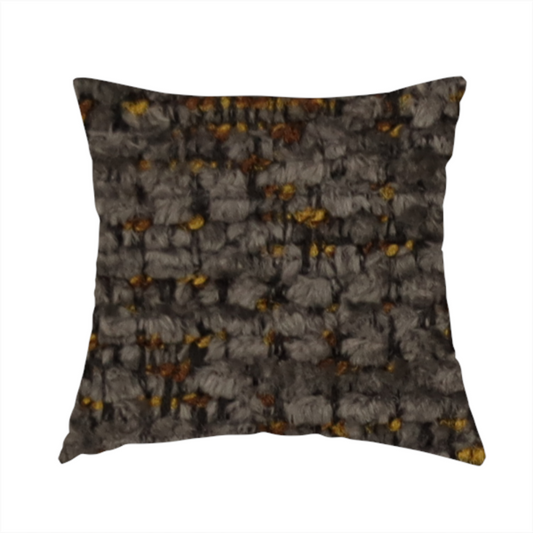Wellington Chunky Chenille Weave Upholstery Fabric Charcoal Colour CTR-270 - Handmade Cushions