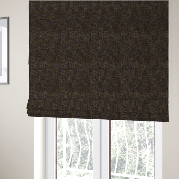 Wellington Chunky Chenille Weave Upholstery Fabric Charcoal Colour CTR-270 - Roman Blinds