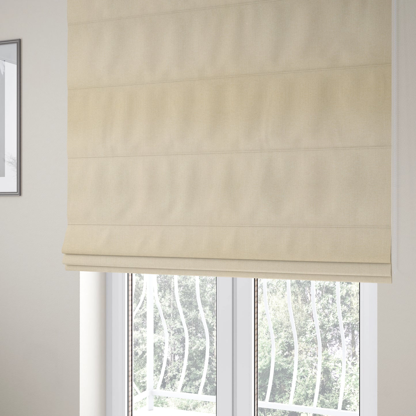 Coco Soft Weave Collection Flat Basket Weave Quality Fabric In Off White Colour Upholstery Fabric CTR-270 - Roman Blinds