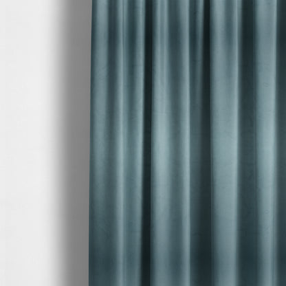 Alpha Plain Durable Velvet Brushed Cotton Effect Upholstery Fabric Blue Colour CTR-2704 - Made To Measure Curtains