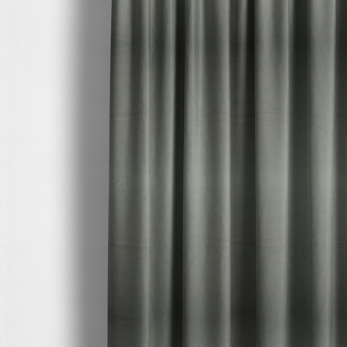 Alpha Plain Durable Velvet Brushed Cotton Effect Upholstery Fabric Grey Colour CTR-2705 - Made To Measure Curtains