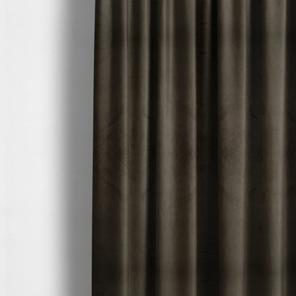 Alpha Plain Durable Velvet Brushed Cotton Effect Upholstery Fabric Brown Colour CTR-2710 - Made To Measure Curtains