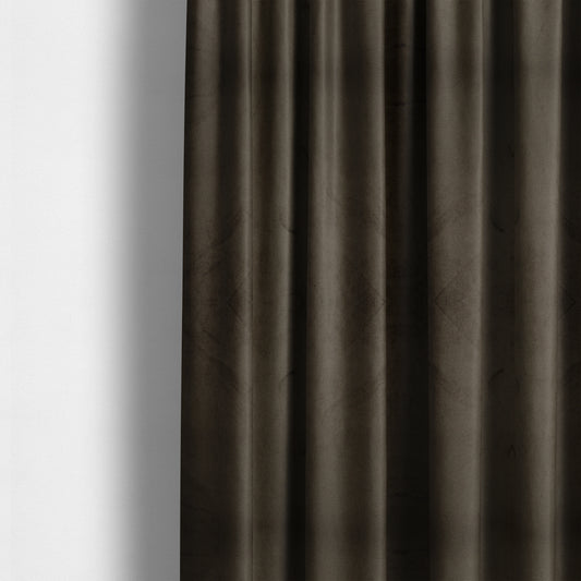 Alpha Plain Durable Velvet Brushed Cotton Effect Upholstery Fabric Brown Colour CTR-2710 - Made To Measure Curtains