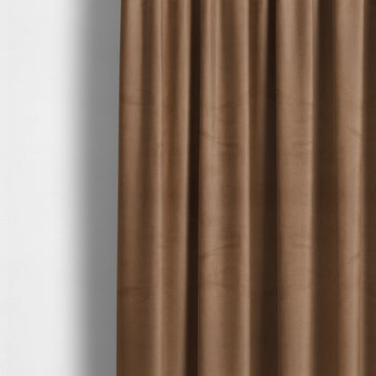 Alpha Plain Durable Velvet Brushed Cotton Effect Upholstery Fabric Brown Colour CTR-2718 - Made To Measure Curtains