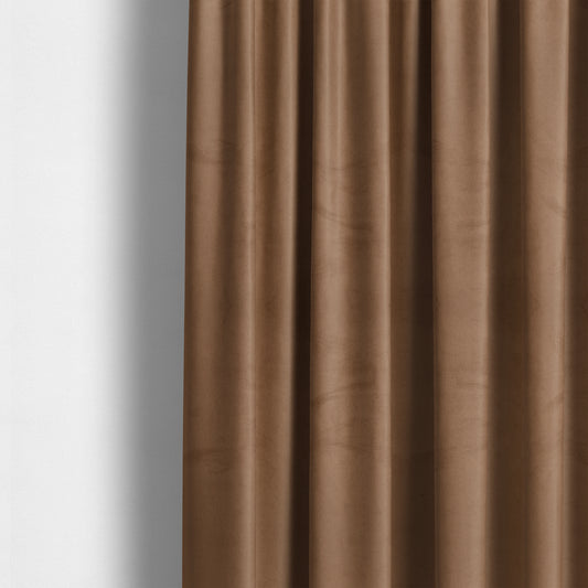 Alpha Plain Durable Velvet Brushed Cotton Effect Upholstery Fabric Brown Colour CTR-2718 - Made To Measure Curtains