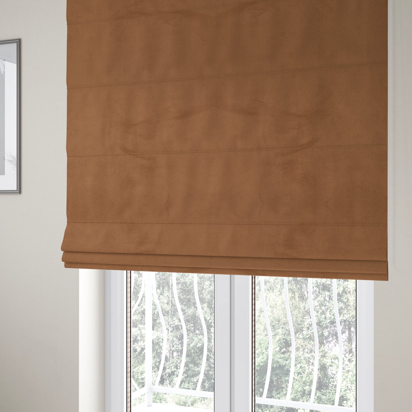 Alpha Plain Durable Velvet Brushed Cotton Effect Upholstery Fabric Brown Colour CTR-2718 - Roman Blinds