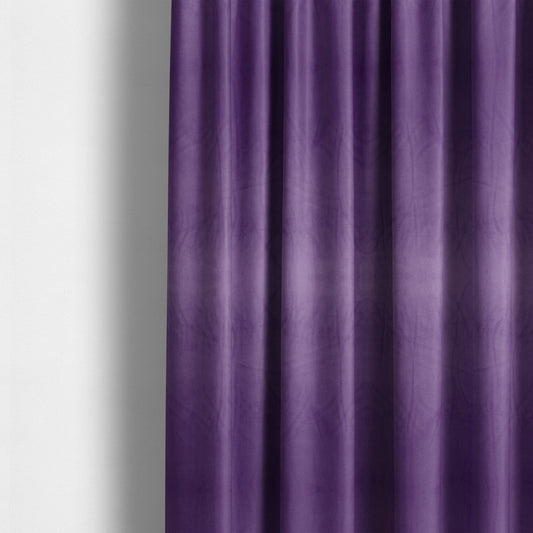 Alpha Plain Durable Velvet Brushed Cotton Effect Upholstery Fabric Purple Colour CTR-2719 - Made To Measure Curtains