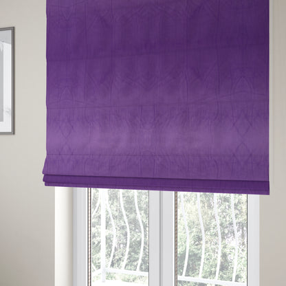 Alpha Plain Durable Velvet Brushed Cotton Effect Upholstery Fabric Purple Colour CTR-2719 - Roman Blinds