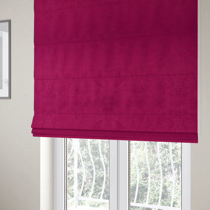 Alpha Plain Durable Velvet Brushed Cotton Effect Upholstery Fabric Pink Colour CTR-2721 - Roman Blinds