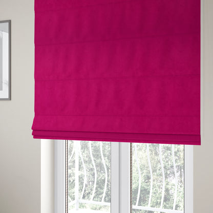 Alpha Plain Durable Velvet Brushed Cotton Effect Upholstery Fabric Pink Colour CTR-2722 - Roman Blinds