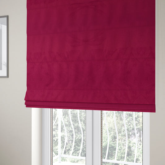 Alpha Plain Durable Velvet Brushed Cotton Effect Upholstery Fabric Pink Colour CTR-2723 - Roman Blinds