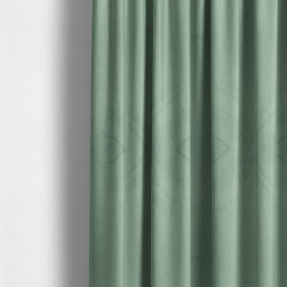 Alpha Plain Durable Velvet Brushed Cotton Effect Upholstery Fabric Green Colour CTR-2727 - Made To Measure Curtains