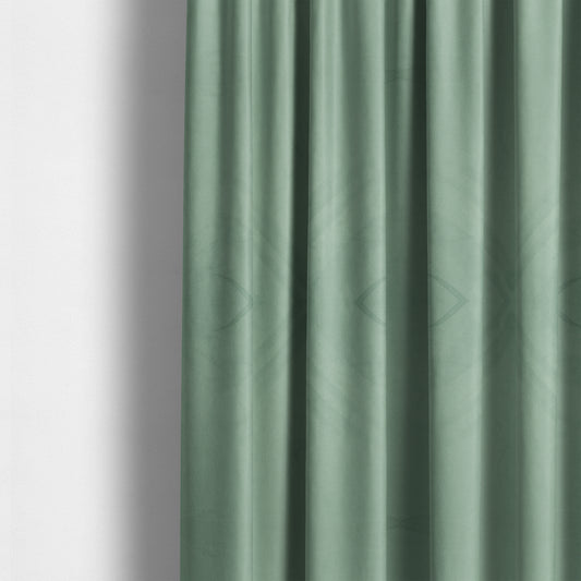 Alpha Plain Durable Velvet Brushed Cotton Effect Upholstery Fabric Green Colour CTR-2727 - Made To Measure Curtains