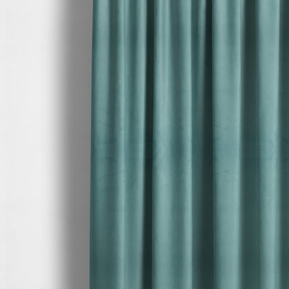 Alpha Plain Durable Velvet Brushed Cotton Effect Upholstery Fabric Blue Colour CTR-2729 - Made To Measure Curtains