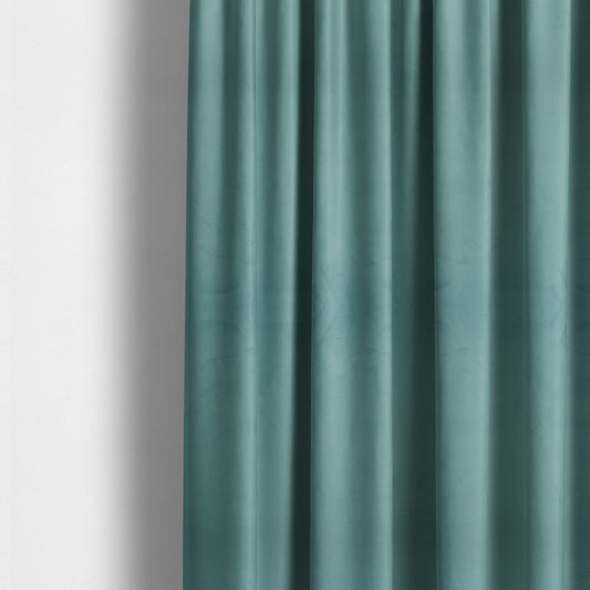 Alpha Plain Durable Velvet Brushed Cotton Effect Upholstery Fabric Blue Colour CTR-2729 - Made To Measure Curtains