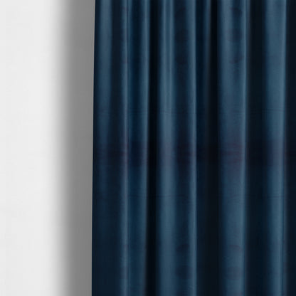 Alpha Plain Durable Velvet Brushed Cotton Effect Upholstery Fabric Blue Colour CTR-2731 - Made To Measure Curtains